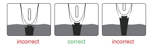 Push the sensor into the soil.